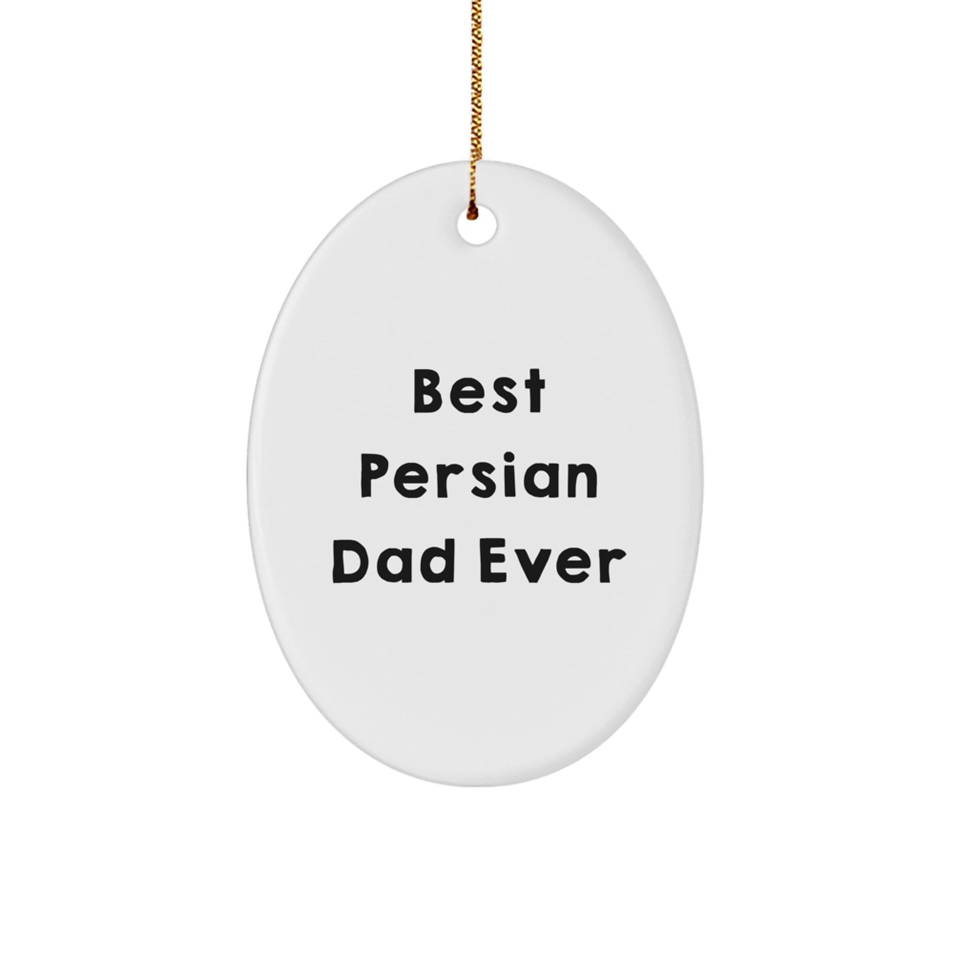 Funny Persian Cat Lovers Gifts from Men to Family - Best Persian Dad Ever Oval Ornament for Christmas - Image 1