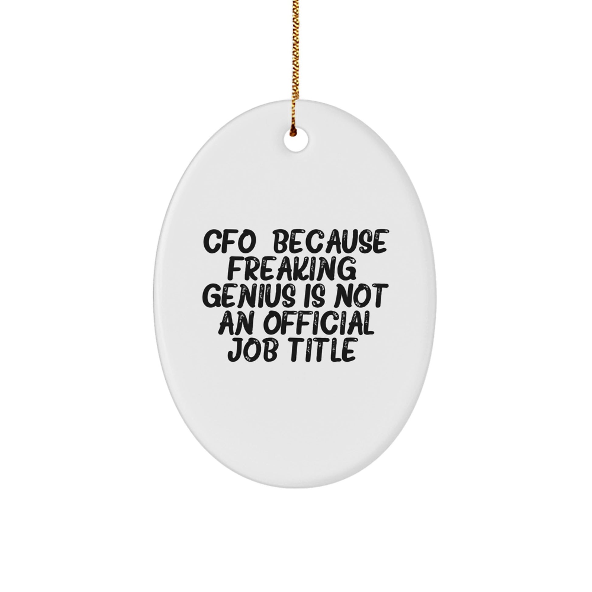 Funny CFO Gifts for Men, CFO Oval Ornament, 'CFO. Because Freaking' genius Is Not An Official Job Title.' Christmas Unique Gifts from Family, Funny CFO Office Decor - Image 1