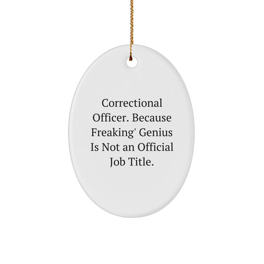 Funny Correctional Officer Gifts from Men, Unique Oval Ornament for Correctional Officer, Christmas Unique Gifts - Image 1