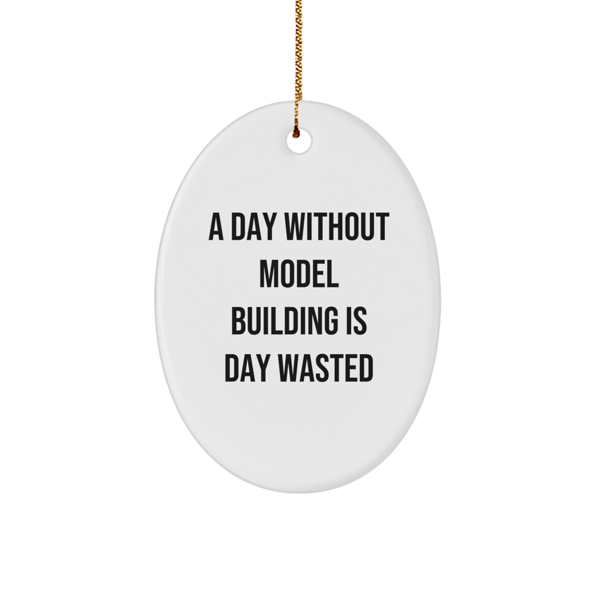 Funny Model Building Oval Ornament Gifts from Men for Model Building Friends at Christmas - Image 1