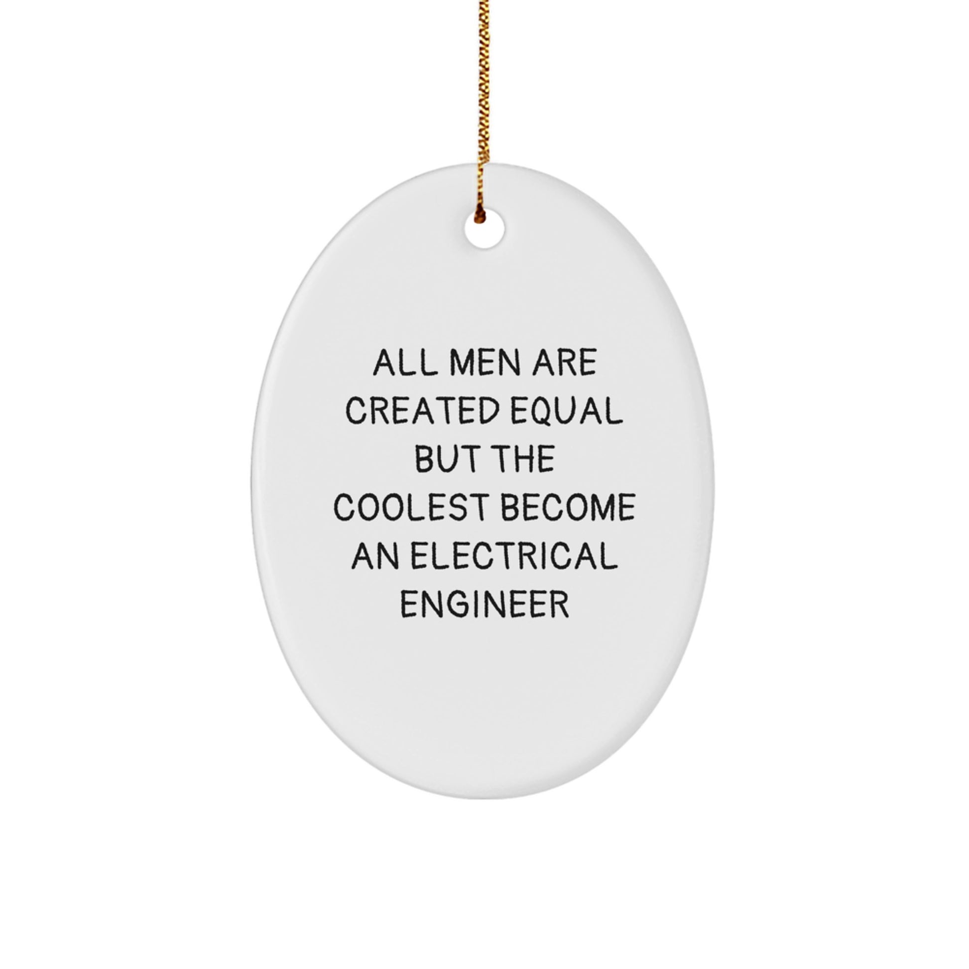 Funny Electrical Engineer Gifts for Men Christmas Oval Ornaments from Friends, Unique Christmas Unique Gifts for Electrical Engineers, Oval Shaped Ornaments - Image 1