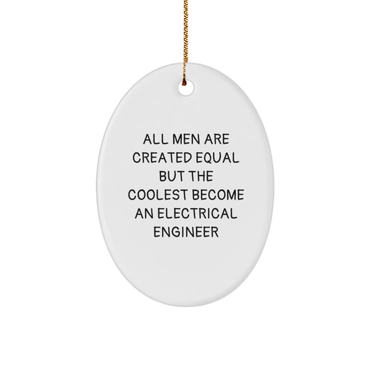 Funny Electrical Engineer Gifts for Men Christmas Oval Ornaments from Friends, Unique Christmas Unique Gifts for Electrical Engineers, Oval Shaped Ornaments - Image 1