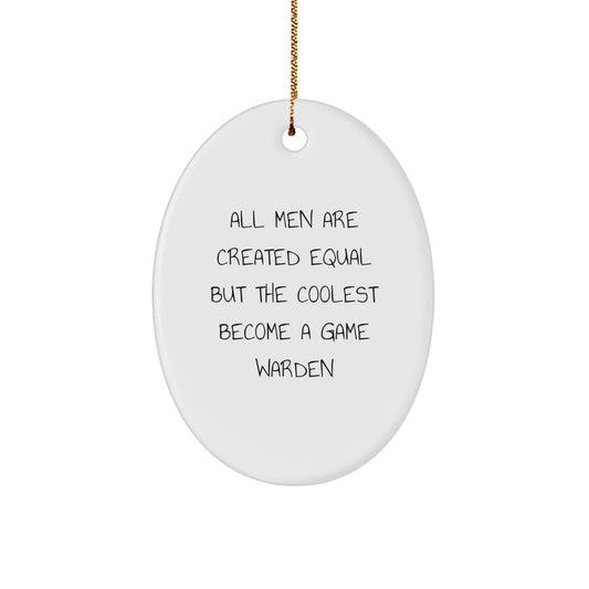 Funny Game Warden Oval Ornament Gifts for Men - Christmas Unique Gifts from Friends - Image 1