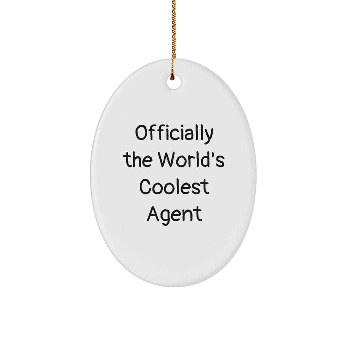 Christmas Unique Gift for Her Oval Agent Ornament – World's Coolest Agent - Image 1