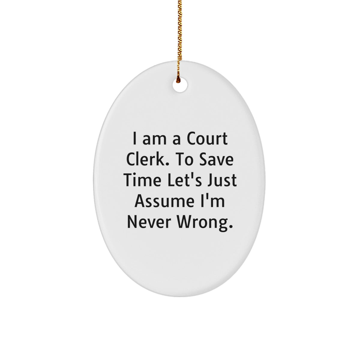Court Clerk Keepsake Christmas Ornament for Him Office Hero Holiday Gift - Image 1
