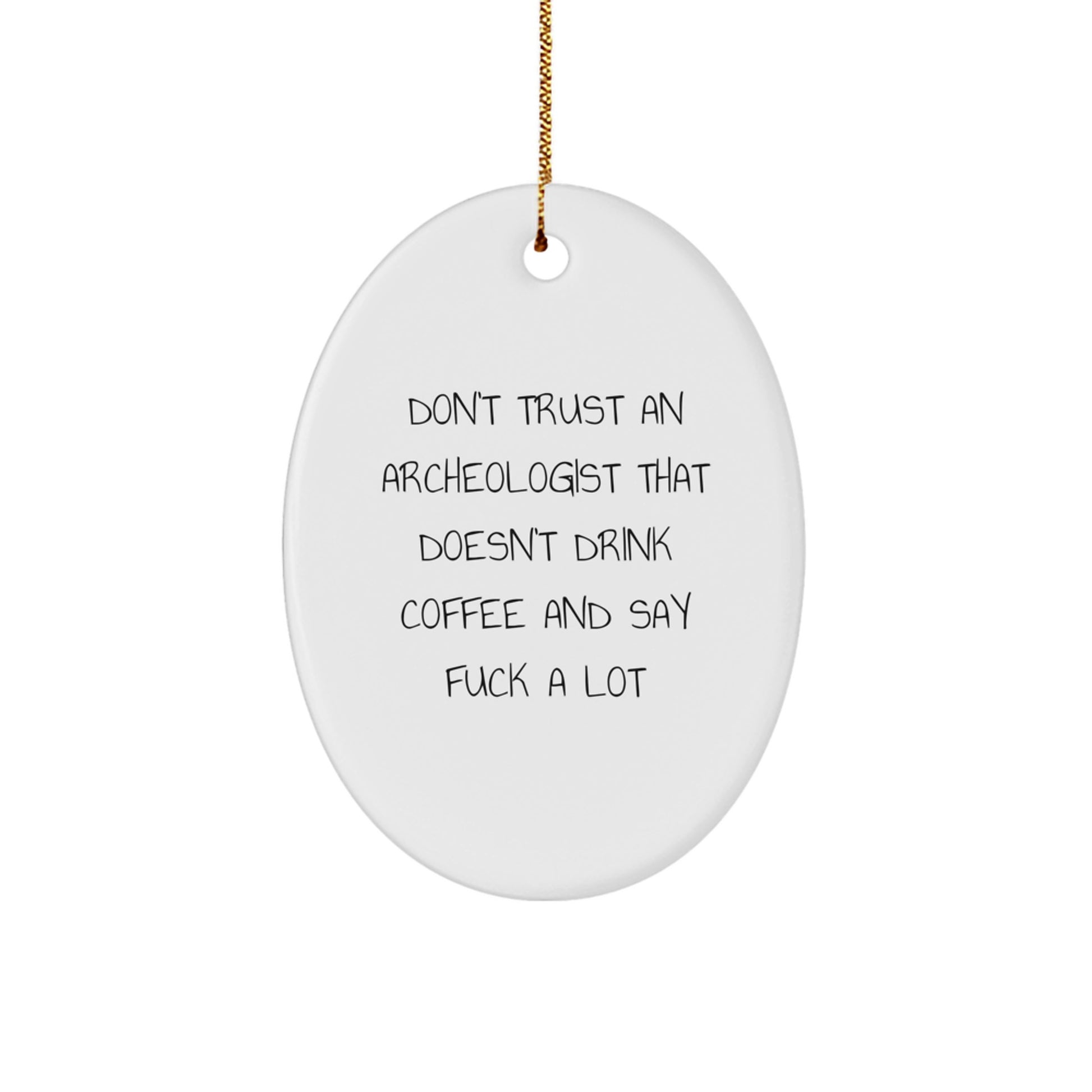 Funny Oval Ornament for Archeologists Gifts from Friends and Family for Christmas - Image 1