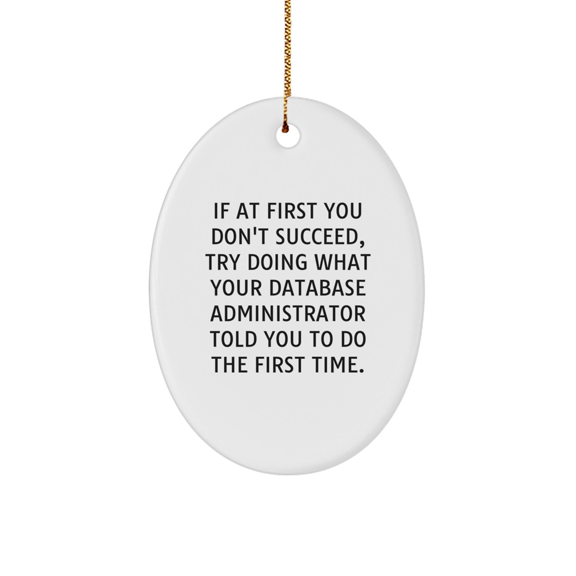 Funny Database Administrator Quotes Oval Ornament Gifts from Friends for Christmas Unique - Image 1