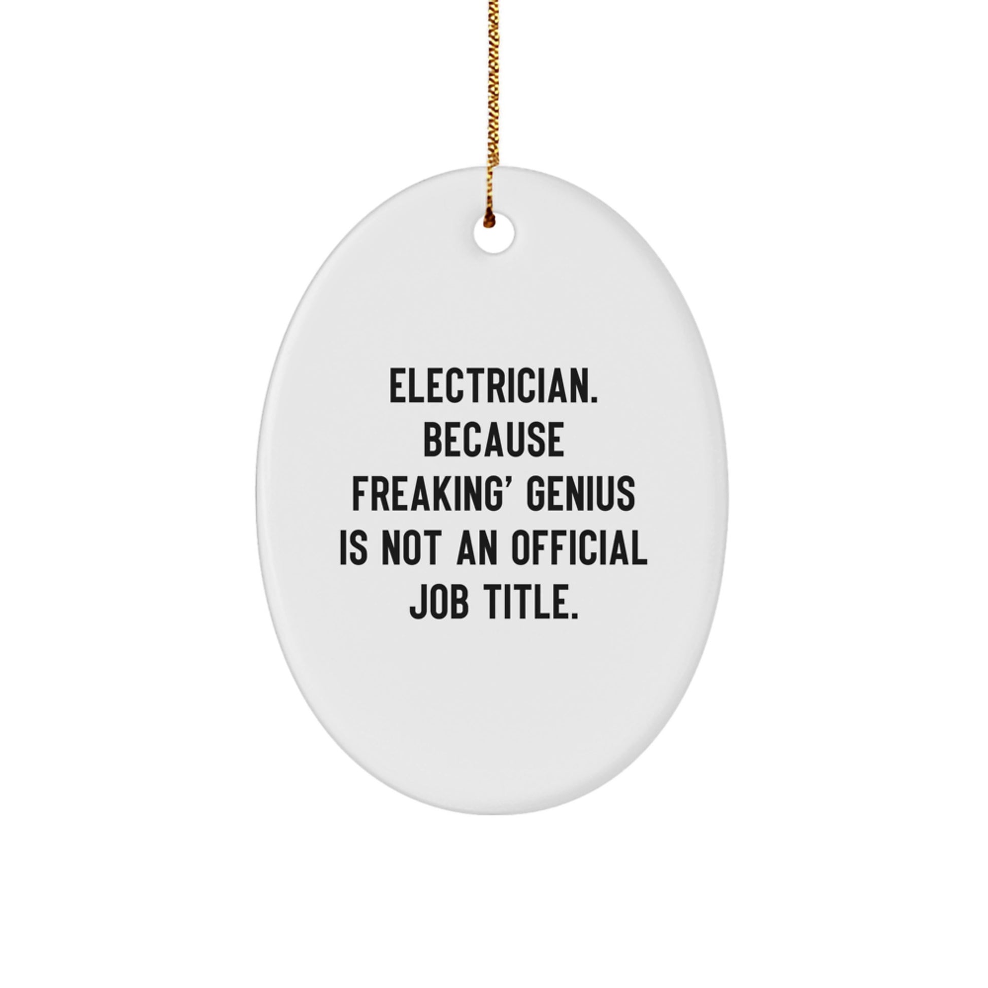 Electrician Funny Oval Ornament Gifts from Men to Electrician Friends, Oval Ornament for Electrician Christmas Decorations, Unique Oval Gift Idea for Electrician - Image 1