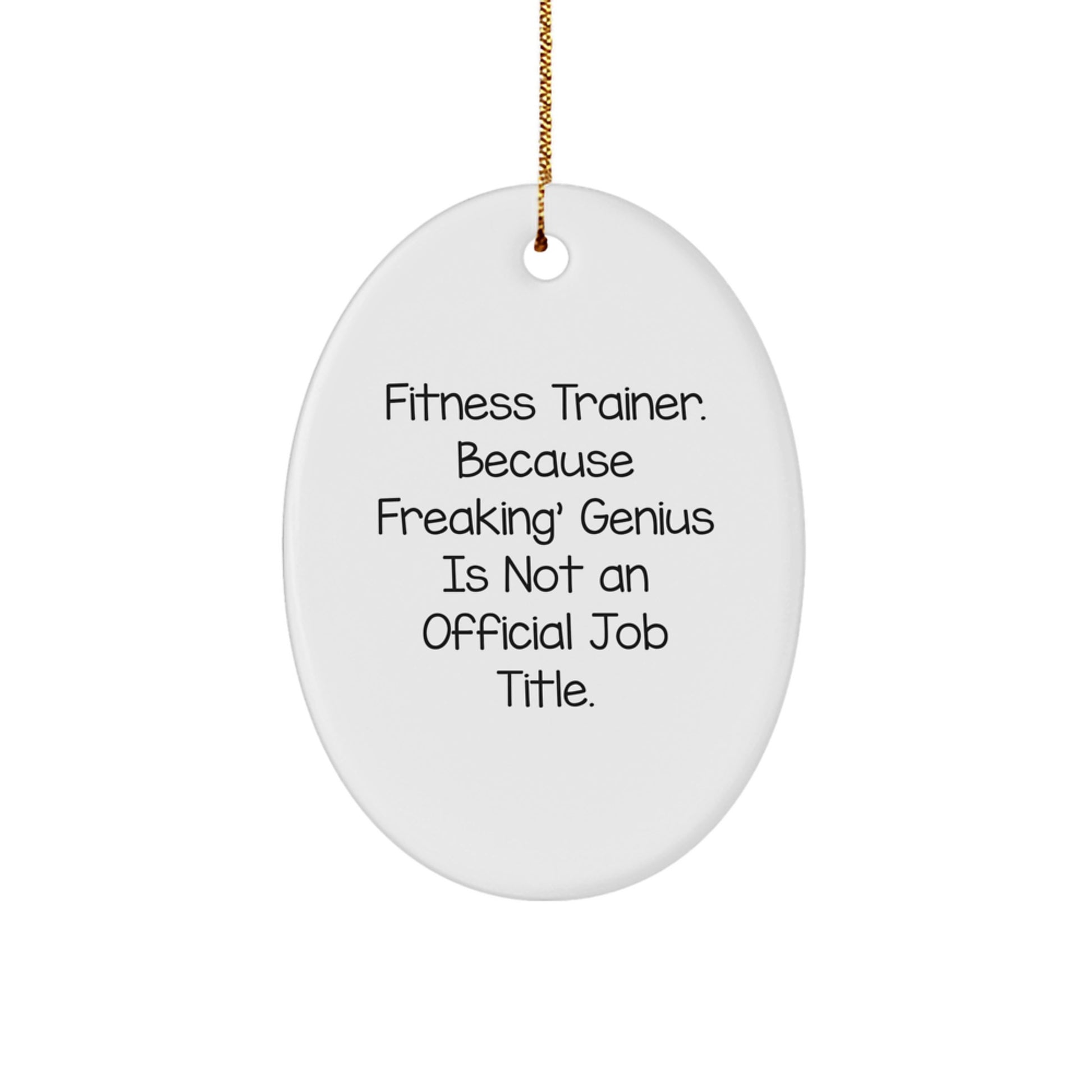 Funny Oval Ornaments Fitness Trainer Gifts for Men Women Friends Coworkers - Unique Christmas Unique Gifts from Friends Family - Fitness Trainer Quote Oval Shape Decorations - Image 1