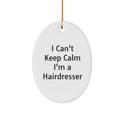 Funny Hairdresser Oval Ornament Gifts from Friends for Hairdresser Enthusiasts on Christmas - Image 1