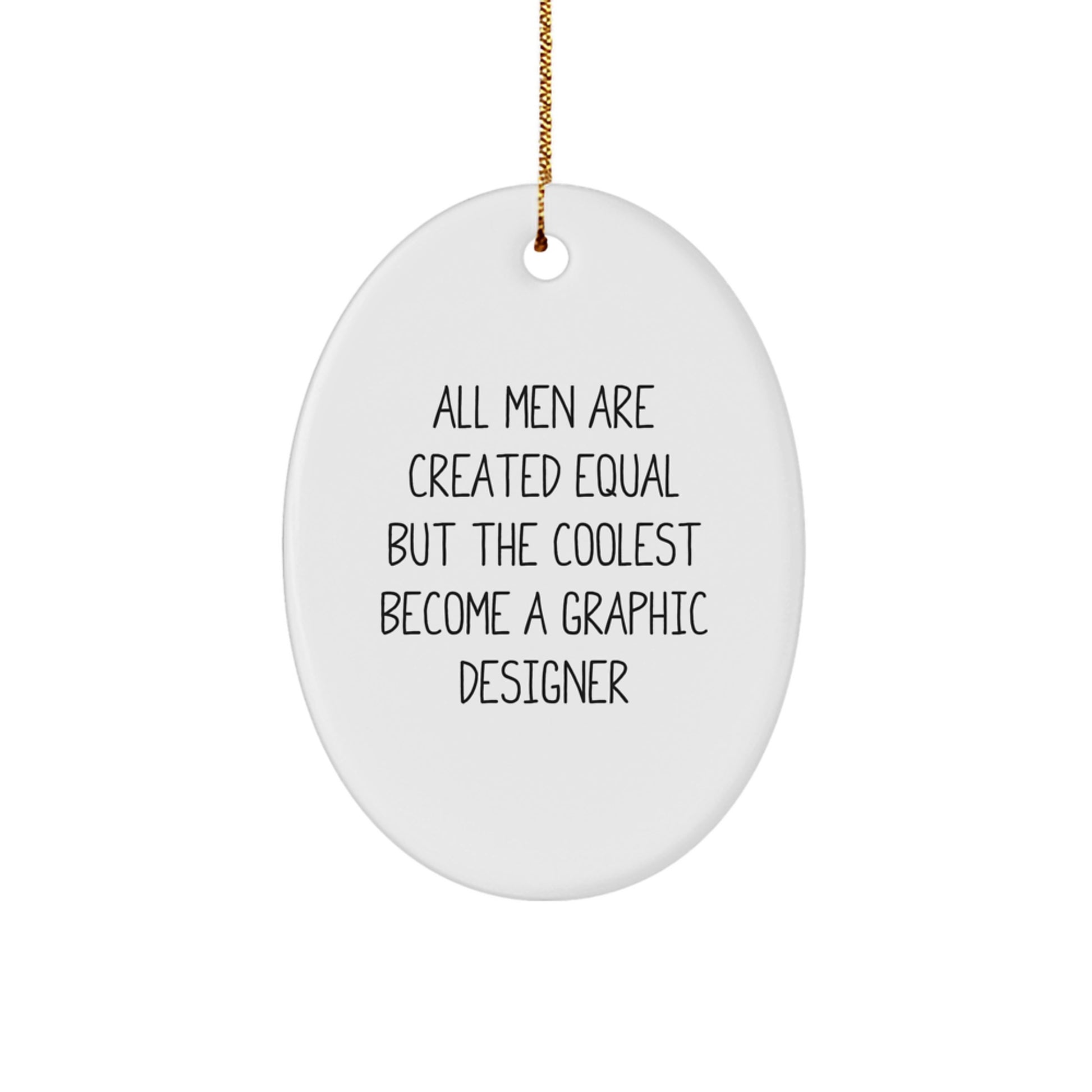 Funny Graphic Designer Oval Ornament Gifts from Men for Christmas Unique Decorations - Image 1