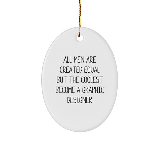 Funny Graphic Designer Oval Ornament Gifts from Men for Christmas Unique Decorations - Image 1