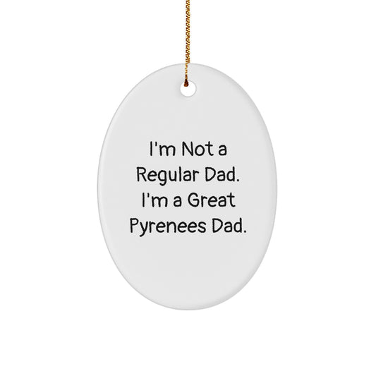 Funny Great Pyrenees Dad Christmas Oval Ornament for Family, Great Pyrenees Dog Gifts from Dad to Great Pyrenees Dog, Great Pyrenees Dog Decor for Men, Women, Friends, Coworkers, Family - Image 1