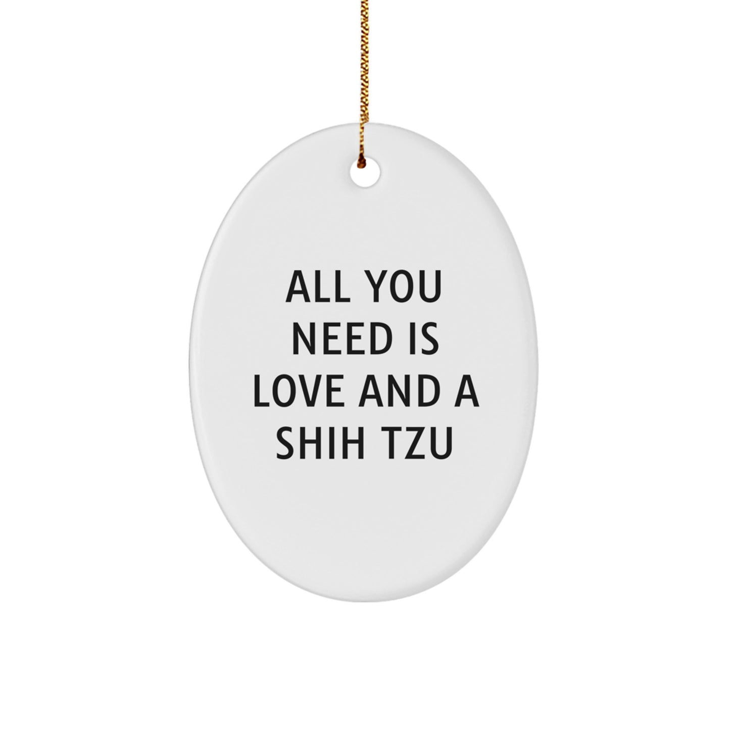 Funny Shih Tzu Dog Oval Ornament Gifts from Friends to Family for Christmas - Image 1