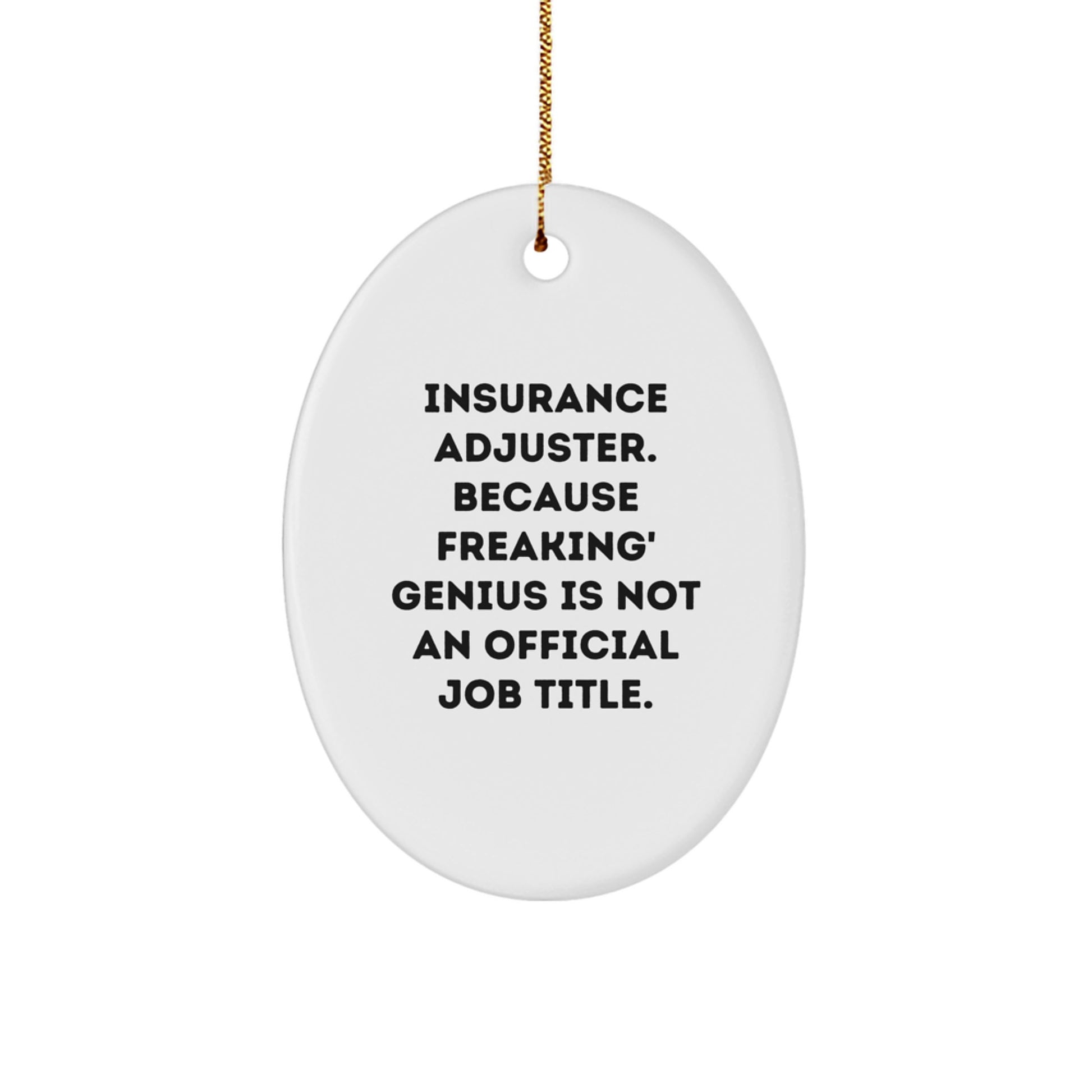 Funny Insurance Adjuster Oval Ornament Gifts from Coworkers for Christmas Unique Gifts - Image 1