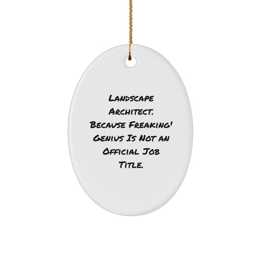 Funny Landscape Architect Gifts for Men from Friends, Oval Ornament Humor for Office Decor, Christmas Unique Presents for Coworkers - Image 1