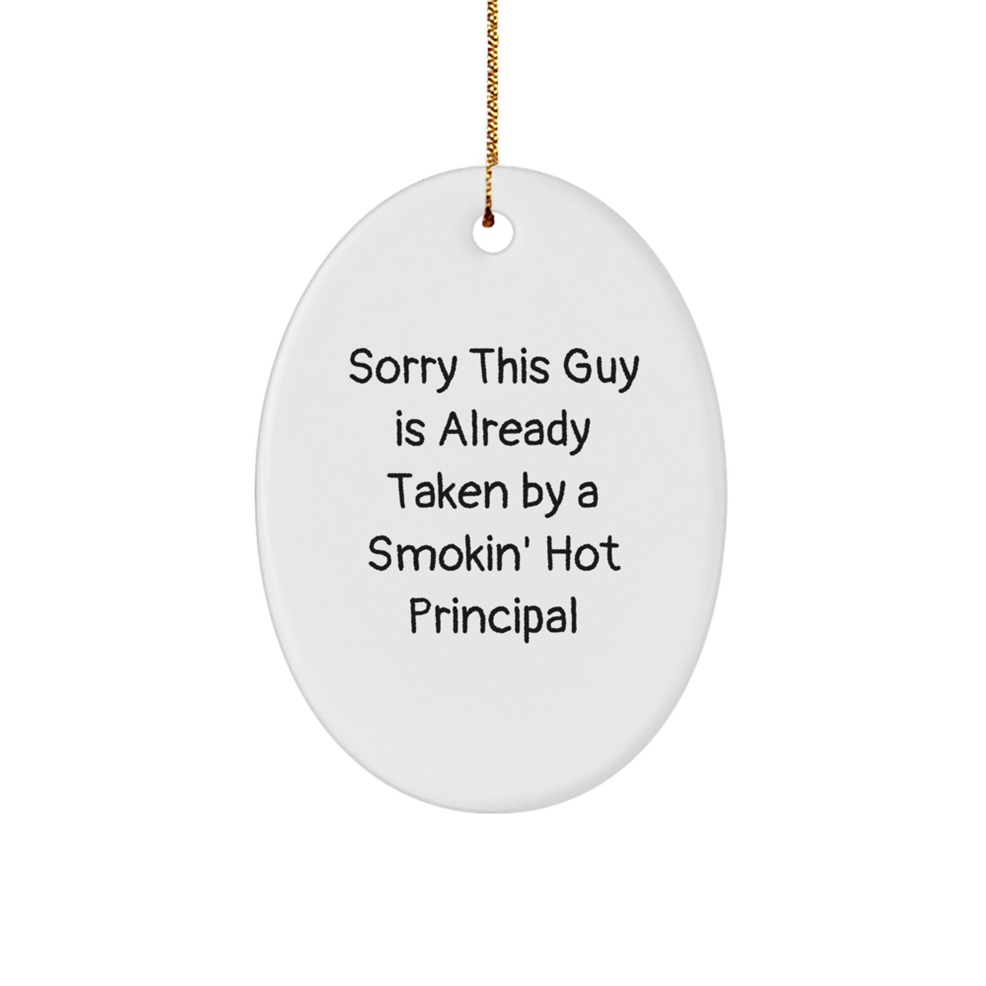 Funny Principal Oval Ornament Gifts from Men to Women Coworkers for Christmas Unique Presents - Image 1