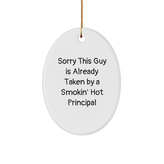 Funny Principal Oval Ornament Gifts from Men to Women Coworkers for Christmas Unique Presents - Image 1