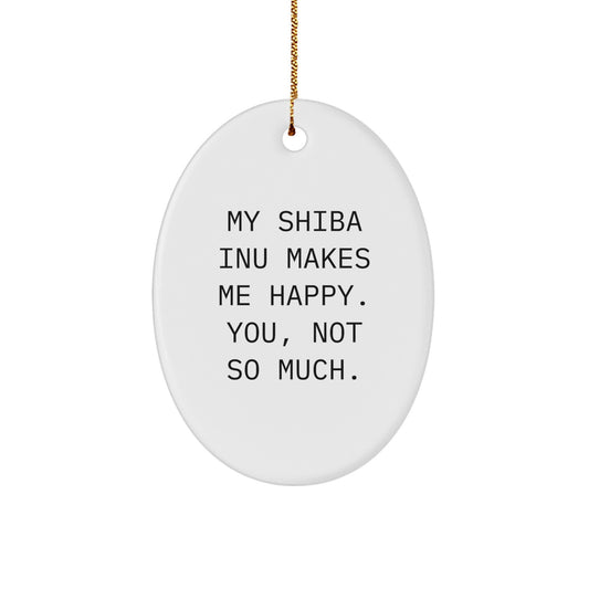 Funny Shiba Inu Dog Oval Ornament Gifts from Friends and Family for Shiba Inu Lovers, Christmas Unique Decorations for Home, Office, or Classroom - Image 1