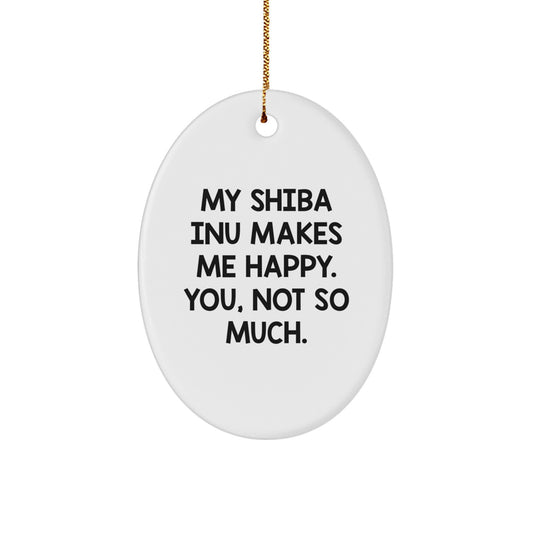 Funny Shiba Inu Dog Oval Ornament Gifts for Men from Friends, Great Christmas Unique Gifts Idea - Image 1