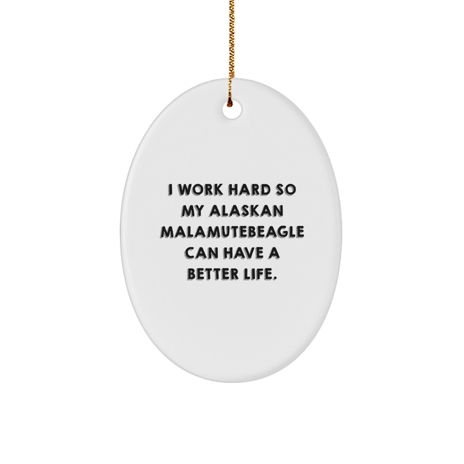 Alaskan Malamute Dog Lover Gifts from Men to Family - Inspirational Oval Ornament for Christmas Unique Decorations - Image 1