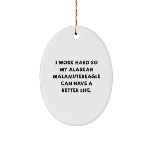 Alaskan Malamute Dog Lover Gifts from Men to Family - Inspirational Oval Ornament for Christmas Unique Decorations - Image 1