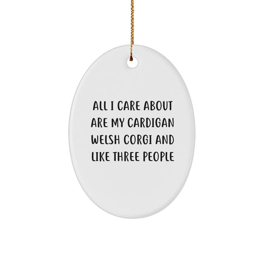 Funny Cardigan Welsh Corgi Dog Gifts for Friends and Family, Gifts from Women, Men, Coworkers, Oval Ornament with Inspirational Quote, Christmas Unique Gifts for Cardigan Welsh Corgi Dog Lovers - Image 1