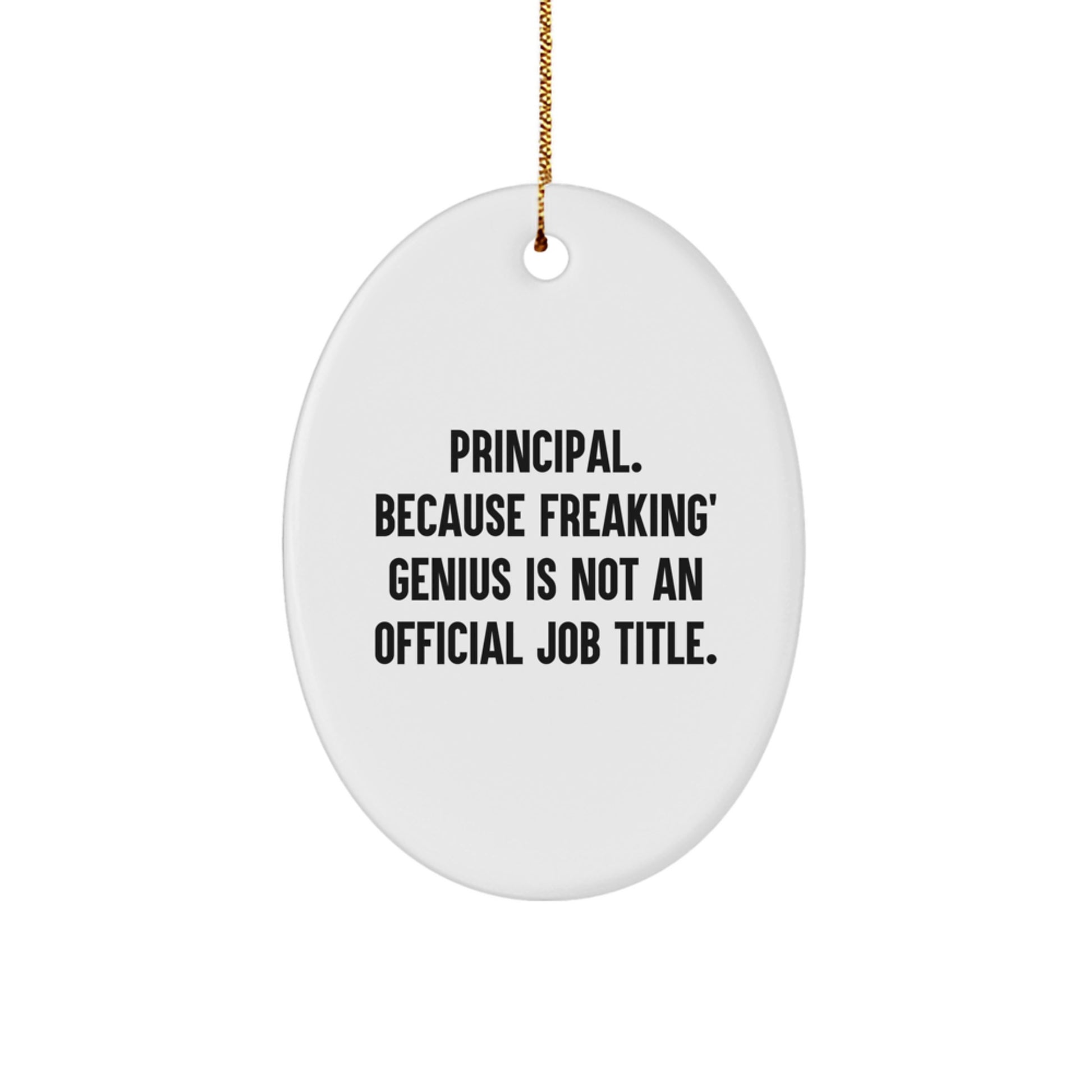 Funny Principal Oval Ornament Gifts from Men to Principal or Family for Christmas Unique Gifts - Image 1