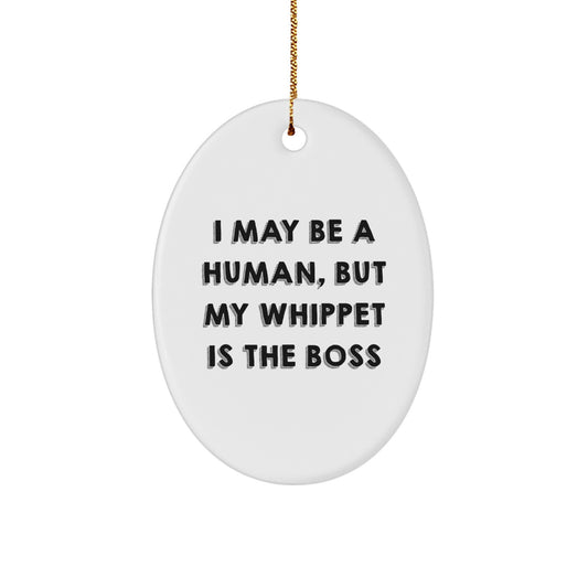 Funny Whippet Dog Oval Ornaments Gifts for Men Women Friends Family - Whippet Dog Lovers Unique Christmas Unique Gifts from Men to Whippet Dog Owners - Image 1