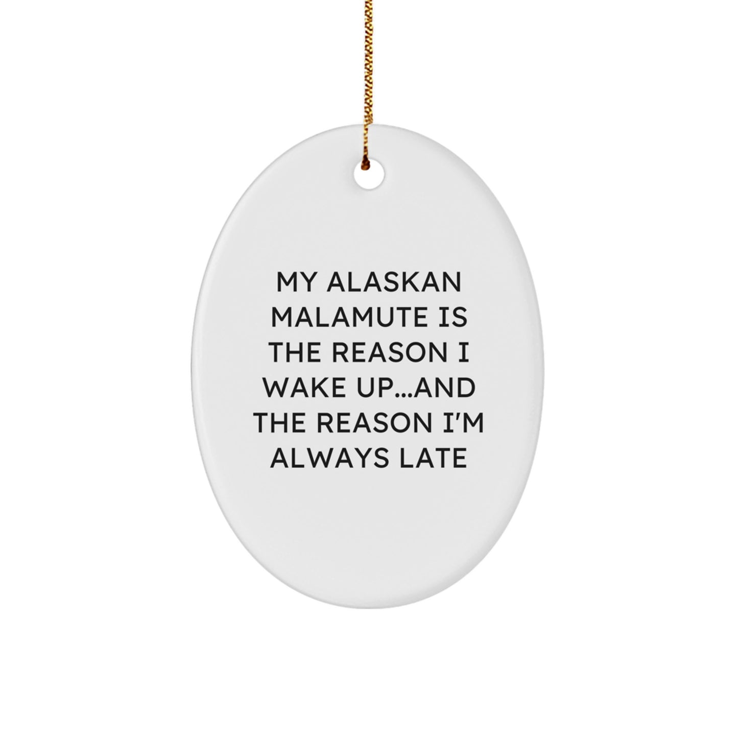 Alaskan Malamute Dog Lover Oval Ornament Gifts from Family to Friends for Christmas Unique - Image 1