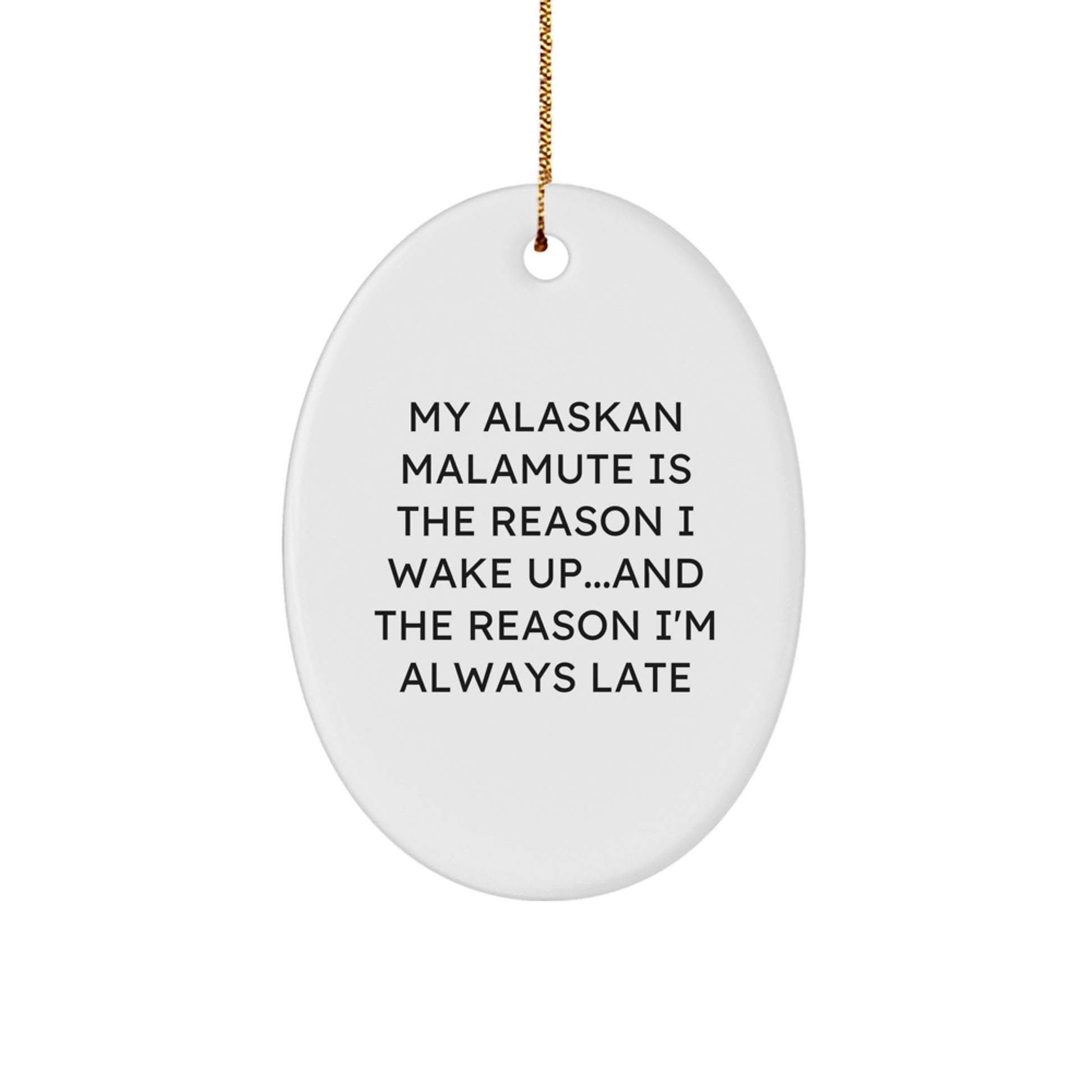 Alaskan Malamute Dog Lover Oval Ornament Gifts from Family to Friends for Christmas Unique - Image 1