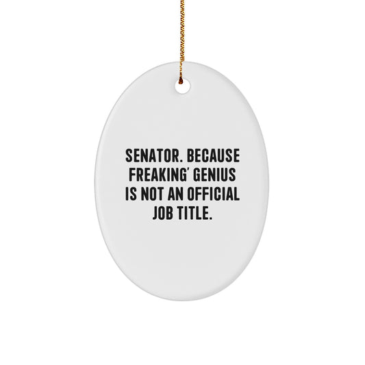 Senator Oval Ornament Gifts from Friends for Christmas, Funny Quote - Image 1