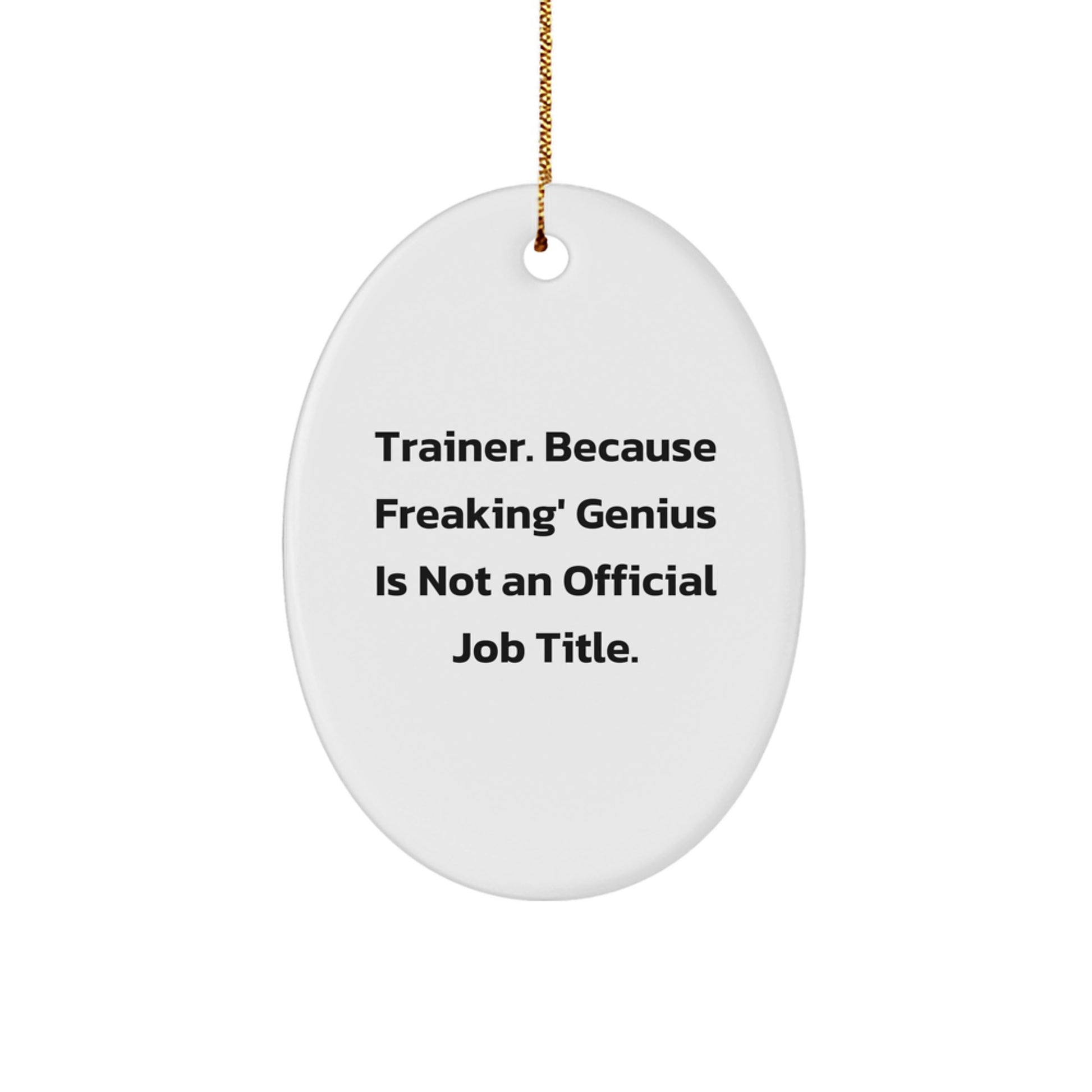 Funny Trainer Oval Ornament Gifts from Family, Friends, Coworkers, or Men - Perfect for Christmas Unique Gifts for Trainers, Men, Women - Image 1