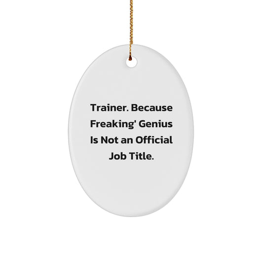 Funny Trainer Oval Ornament Gifts from Family, Friends, Coworkers, or Men - Perfect for Christmas Unique Gifts for Trainers, Men, Women - Image 1