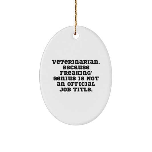 Funny Veterinarian Oval Ornament Gifts from Family to Vet - Oval Decorations for Home - Image 1