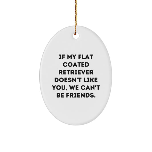 Flat Coated Retriever Dog Oval Ornament Gifts from Friends for Men Women Family, Funny Quote for Christmas Decorations - Image 1