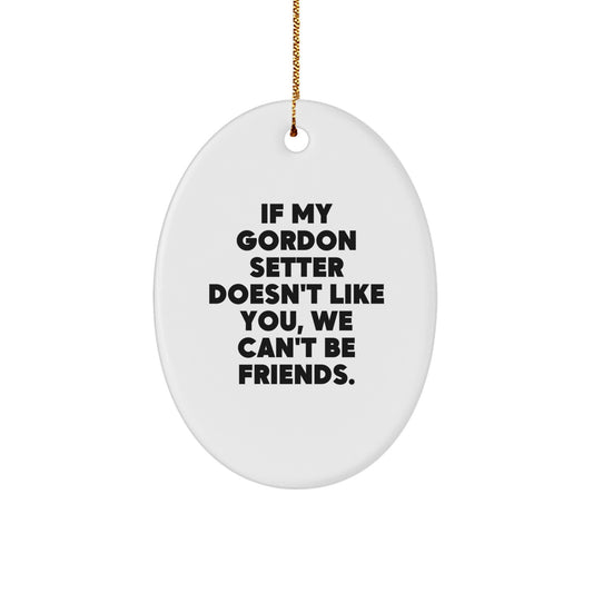 Funny Gordon Setter Dog Oval Ornaments Gifts from Family to Friends - Oval Ornament Christmas Unique Gifts - Image 1