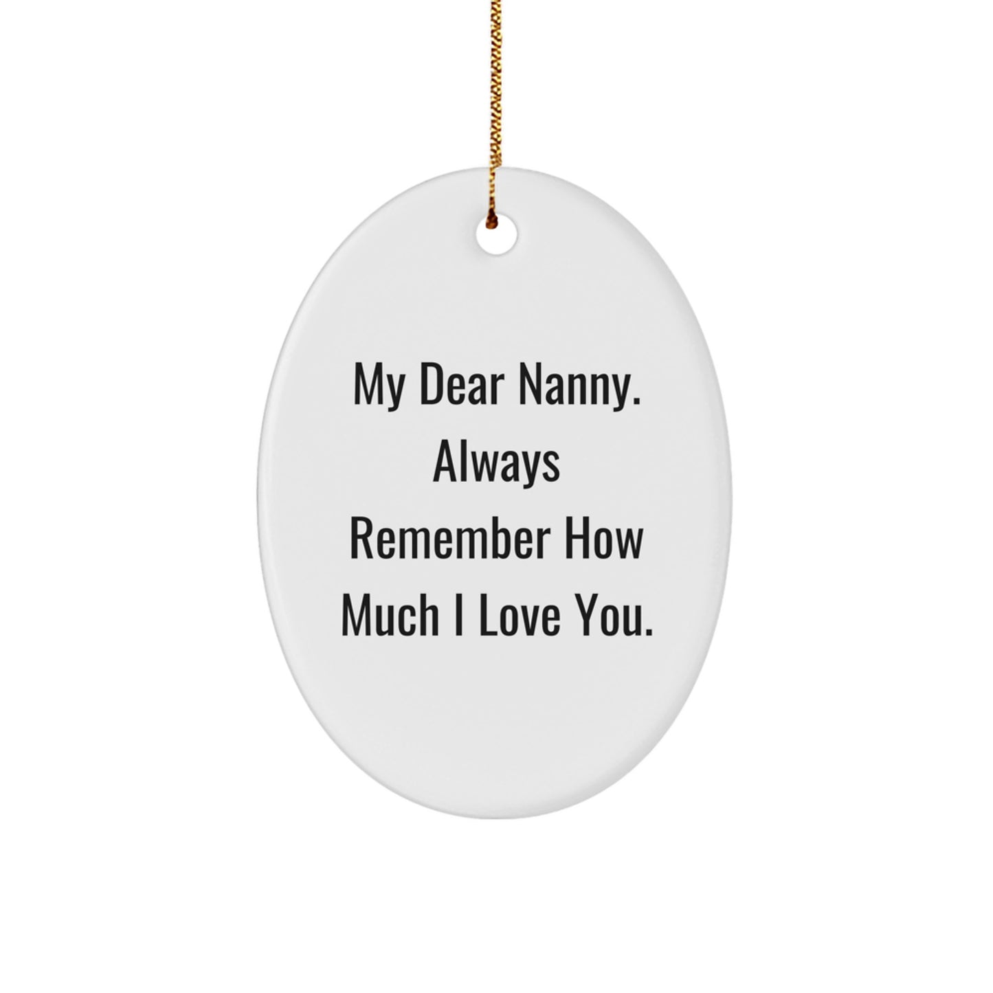 Funny Nanny Oval Ornament Gifts from Family for Nanny - Always Remember How Much I Love You - White Oval Shaped Christmas Unique Gifts - Image 1