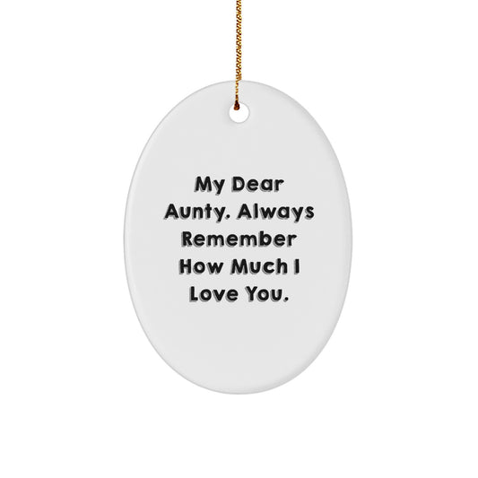 Gifts from Family - My Dear Aunty Oval Ornament, Funny Quote, Christmas Unique Gifts, Oval Shaped, Aunty Gifts for Women - Image 1