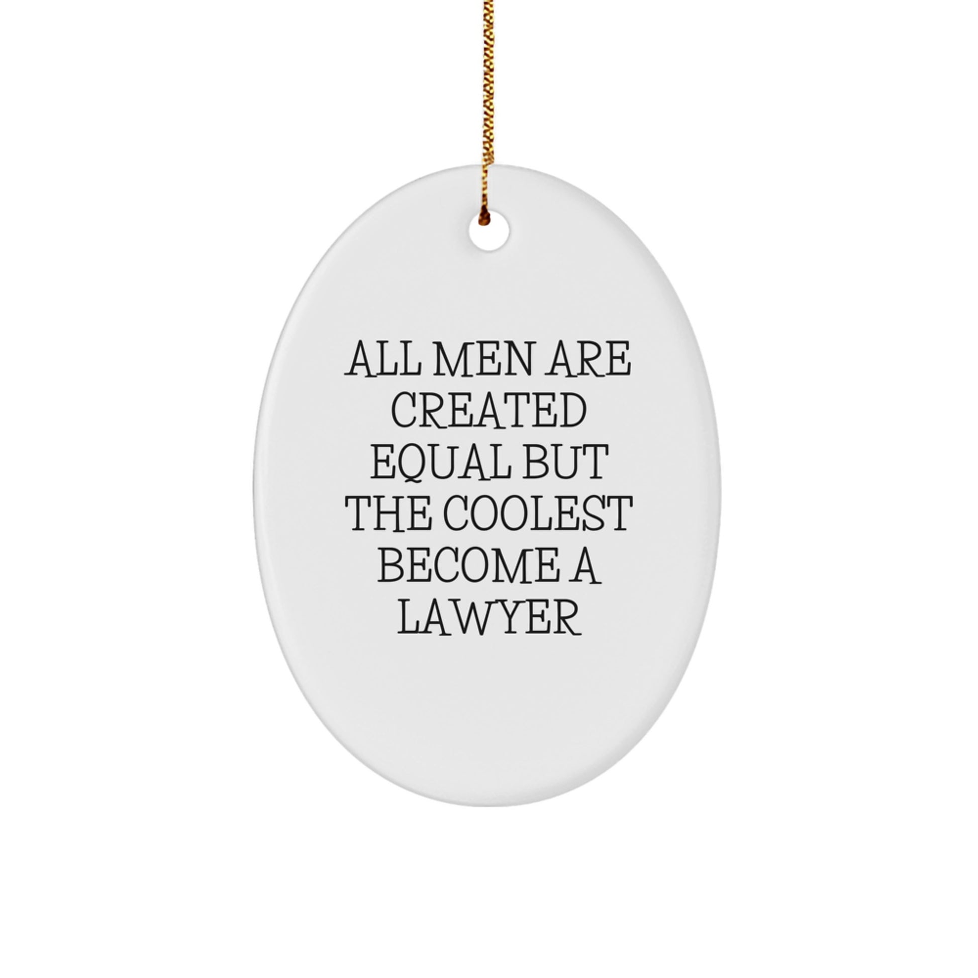 Funny Lawyer Gifts from Men, Unique Oval Ornaments for Lawyer Friends, Christmas Unique Gifts for Lawyer - Image 1