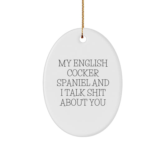 Funny English Cocker Spaniel Dog Oval Ornament Gifts from Friends for Family Christmas Unique - Image 1