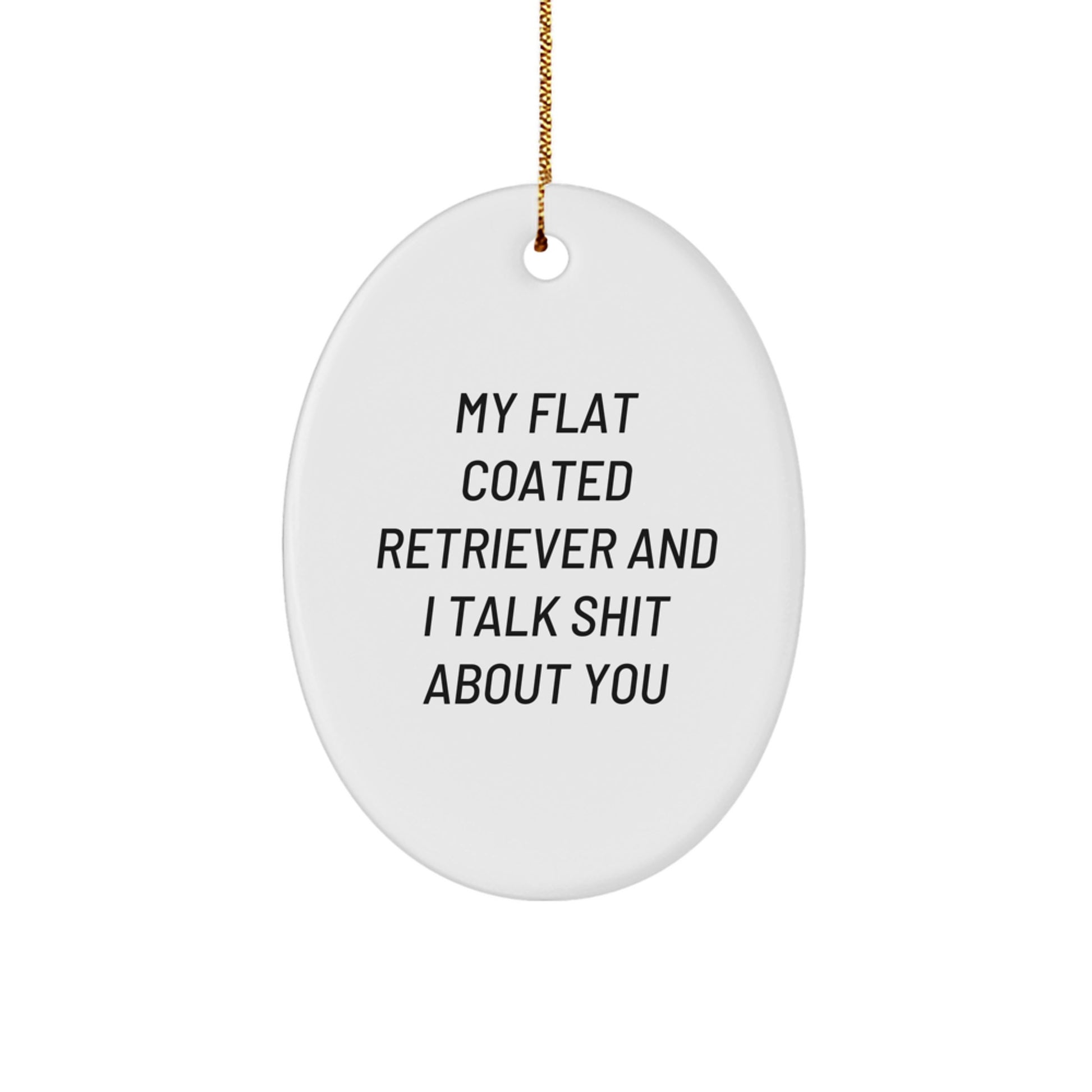 Flat Coated Retriever Dog Oval Ornament Funny Quote Gifts from Men to Friends for Christmas - Image 1