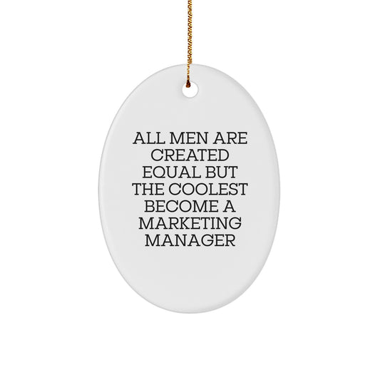 Marketing Manager Gifts Funny Oval Ornaments for Men Christmas Unique Decorations from Friends, Coasters for Marketing Manager Desk, Home Office, Office, Decor Gift - Image 1