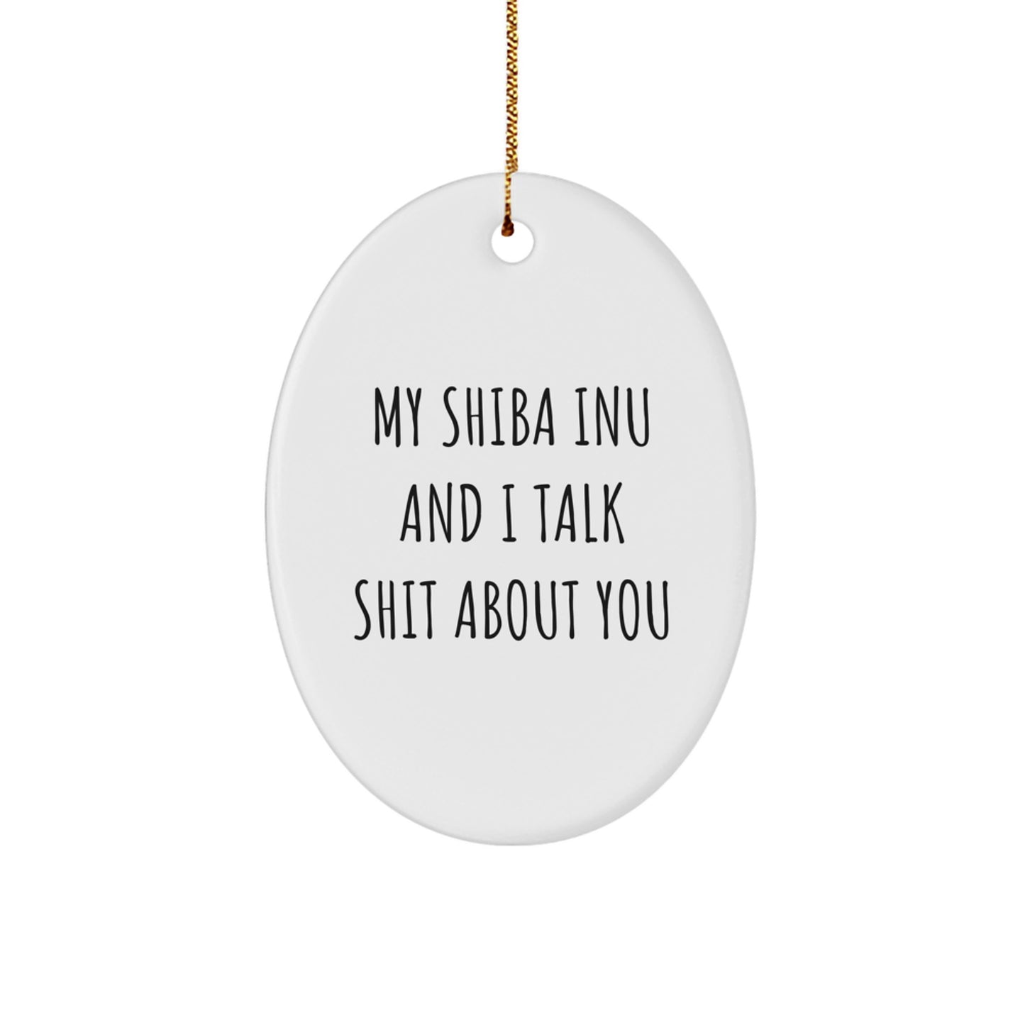 Funny Shiba Inu Dog Oval Ornament Gifts from Friends, Men, and Women for Christmas Unique Presents - Image 1