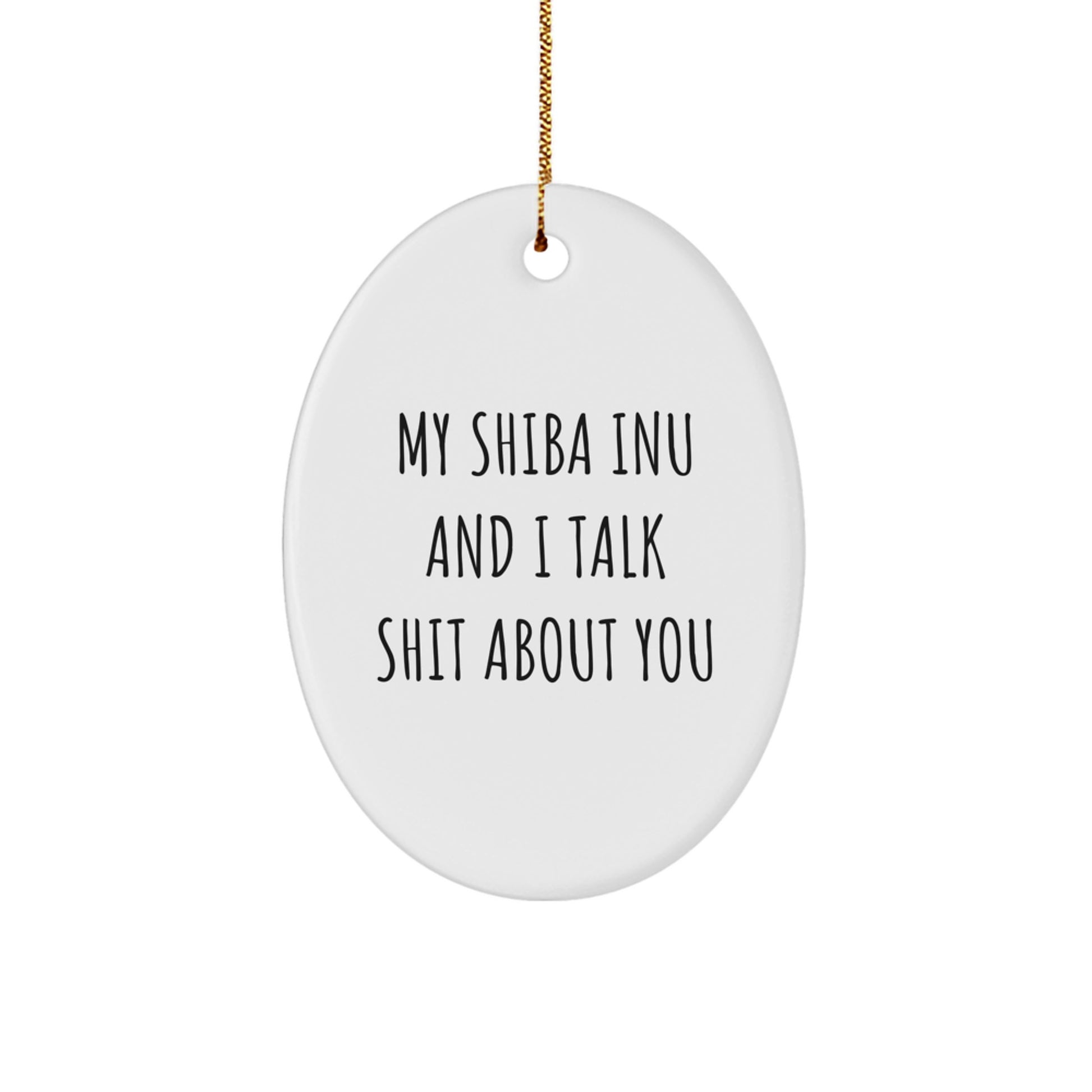 Funny Shiba Inu Dog Oval Ornament Gifts from Friends, Men, and Women for Christmas Unique Presents - Image 1