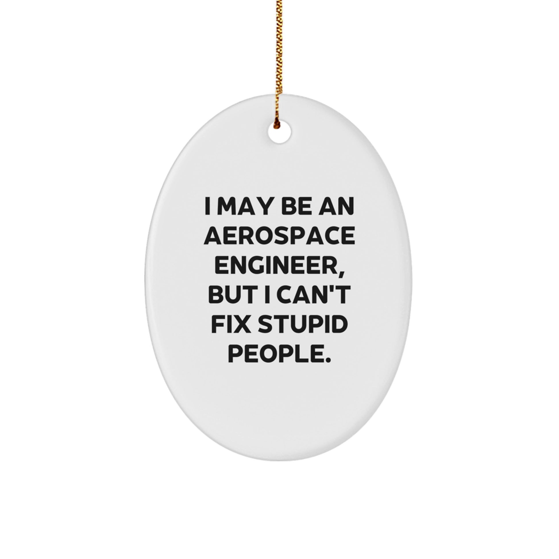 Funny Aerospace Engineer Christmas Unique Gifts for Men - Oval Ornament with 'I May Be An Aerospace Engineer' - Image 1