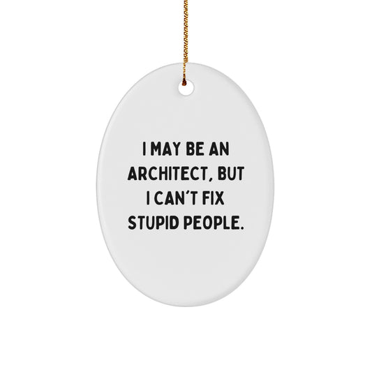 Funny Architect Oval Ornament Gifts from Men to Friends on Christmas Unique Gifts - Image 1
