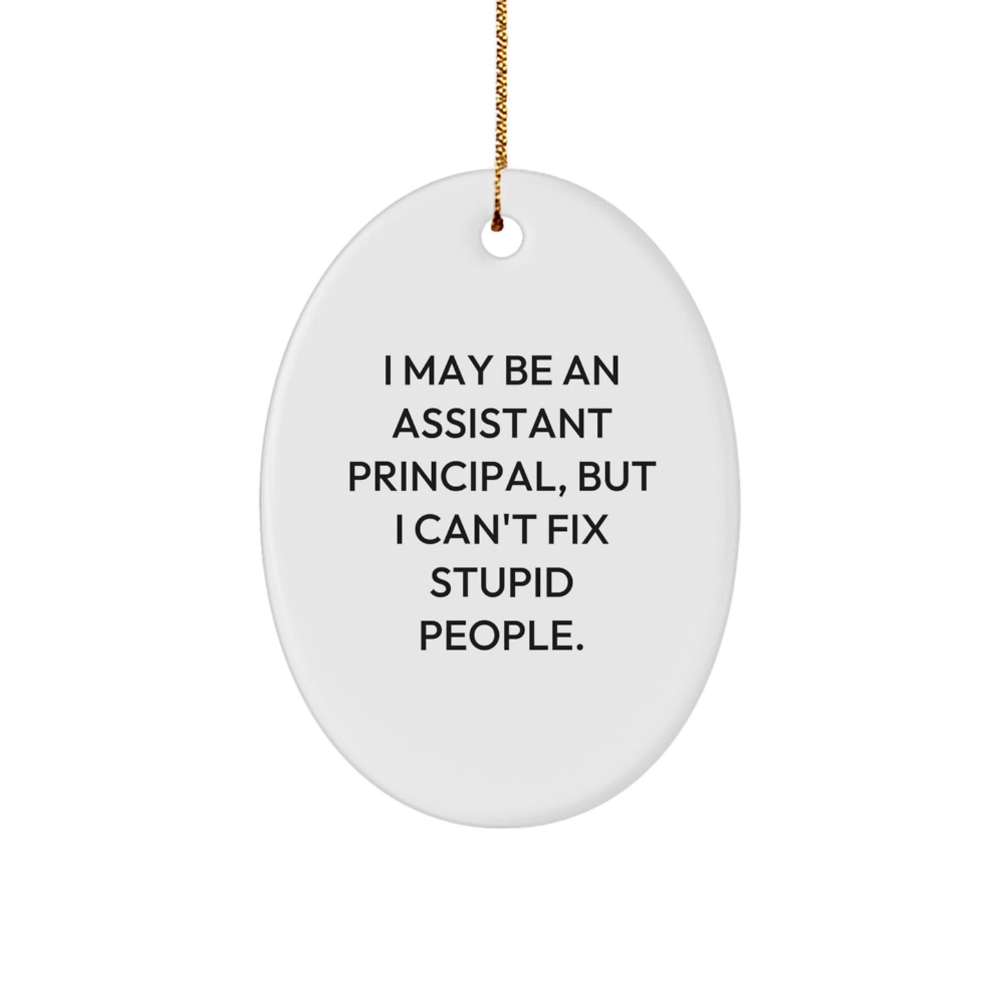 Funny Assistant Principal Gifts for Men - I May Be an Assistant Principal Ornament, Oval Shaped Christmas Unique Gifts from Friends - Image 1