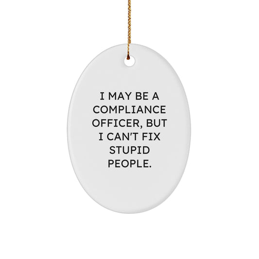 Funny Compliance Officer Oval Ornament Gifts from Men to Compliance Officers for Christmas Unique Decorations - Image 1