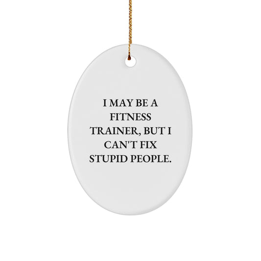 Fitness Trainer Oval Ornament Funny Quote Gifts for Men from Friends - Image 1